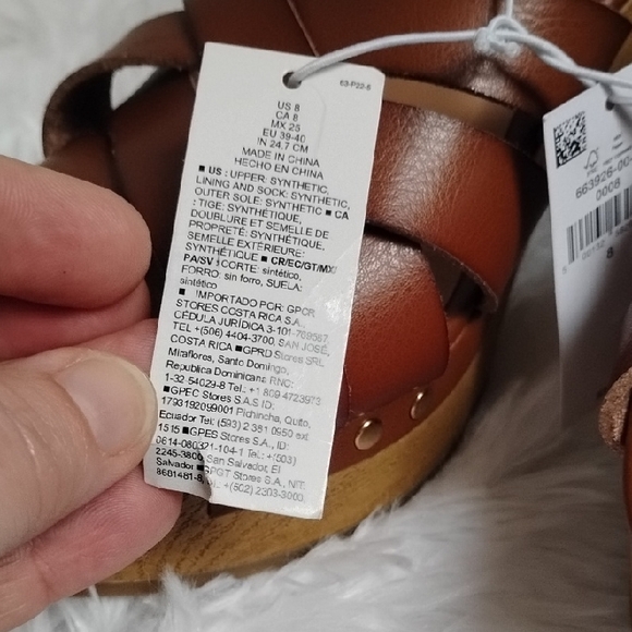 NWT Old Navy Brown Platform Open Toe Sandals Boho Feminine 70s - Picture 14 of 15